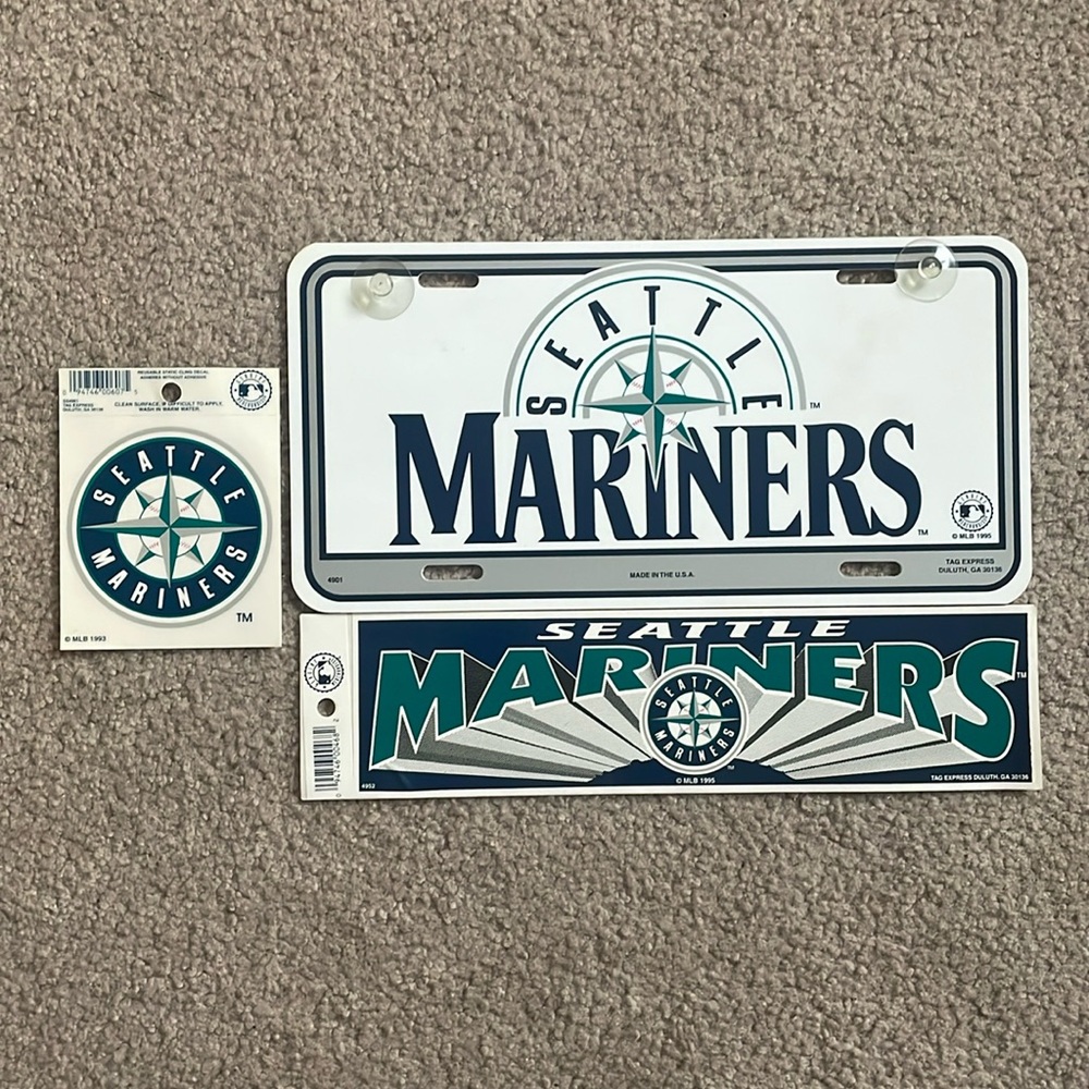 Seattle Mariners Car Decal and Plate Collectibles